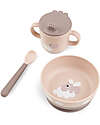 Done By Deer Set Pappa Foodie - Ciotola Tazza e Cucchiaio - Happy Clouds - Rosa Cipria - 100% PP Alimentare Set Pappa