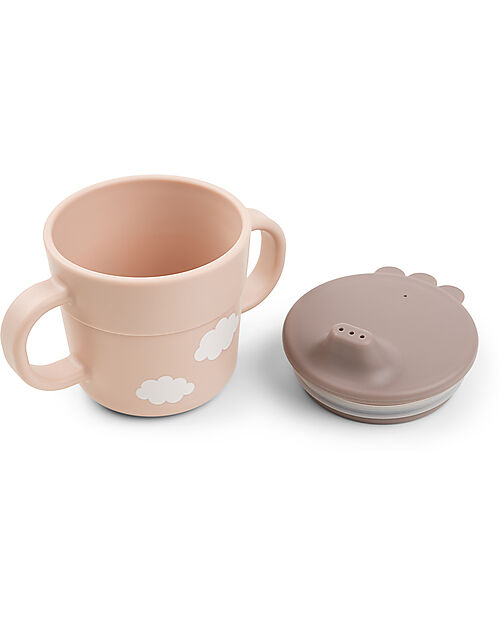 Done By Deer Set Pappa Foodie - Ciotola Tazza e Cucchiaio - Happy Clouds - Rosa Cipria - 100% PP Alimentare Set Pappa