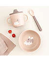 Done By Deer Set Pappa Foodie - Ciotola Tazza e Cucchiaio - Happy Clouds - Rosa Cipria - 100% PP Alimentare Set Pappa