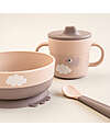 Done By Deer Set Pappa Foodie - Ciotola Tazza e Cucchiaio - Happy Clouds - Rosa Cipria - 100% PP Alimentare Set Pappa