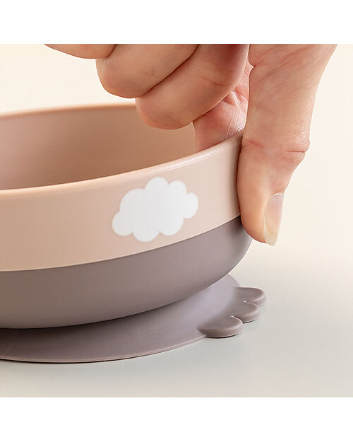 Done By Deer Set Pappa Foodie - Ciotola Tazza e Cucchiaio - Happy Clouds - Rosa Cipria - 100% PP Alimentare Set Pappa