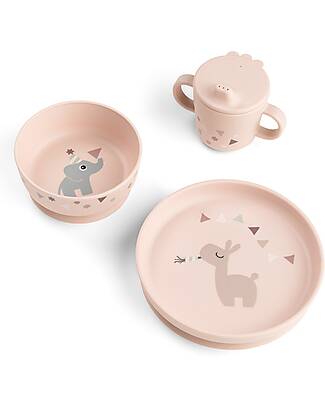 Done By Deer Set Pappa Foodie - Piatto Ciotola e Tazza - Celebration - Cipria - 100% PP Alimentare Set Pappa