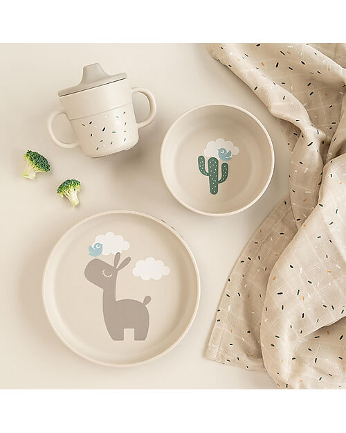 Done By Deer Set Pappa Foodie - Piatto Ciotola e Tazza - Lalee - Sabbia - 100% PP Alimentare Set Pappa