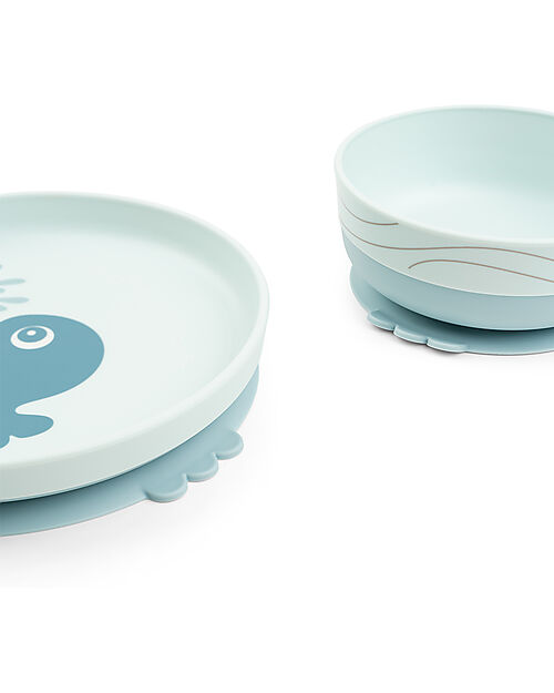 Done By Deer Set Pappa Foodie - Piatto Ciotola e Tazza - Wally - Blu - 100% PP Alimentare Set Pappa