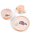 Done By Deer Set Pappa Foodie - Piatto Ciotola e Tazza - Wally - Rosa Cipria - 100% PP Alimentare Set Pappa