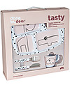 Done By Deer Set Pappa Happy Dots - Rosa Cipria - Comprende Piatto Tazza e Posate Set Pappa