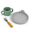 Done By Deer Set Pappa Peekaboo Deer Friends - Mix Colori - Con Piatto + Tazza con Manici + Forchetta Set Pappa