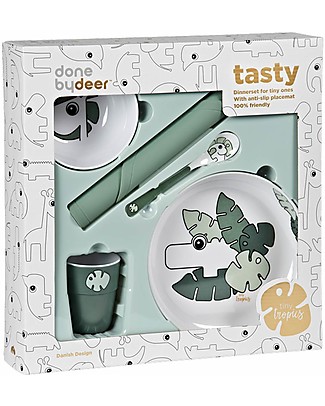 Done By Deer Set Pappa Tiny Tropics, Verde - 5 Pezzi Set Pappa