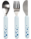 Done By Deer Set Posate, Celeste/Pois Blu - Acciaio Inossidabile Posate