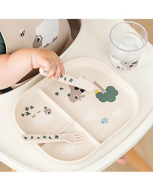 Done By Deer Set Posate da Apprendimento - Tiny Farm - Sabbia Posate