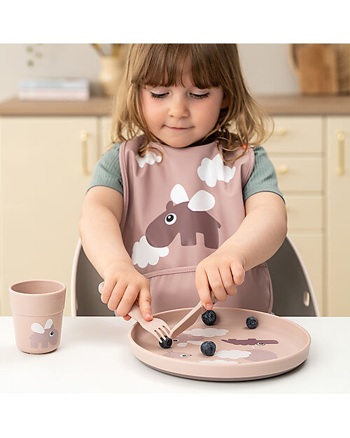 Done By Deer Set Posate Foodie - Happy Dots Cipria - 100% PP Alimentare Posate