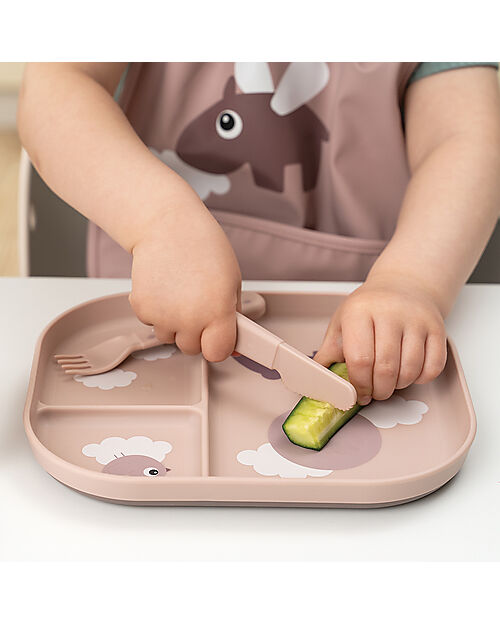 Done By Deer Set Posate Foodie - Happy Dots Cipria - 100% PP Alimentare Posate