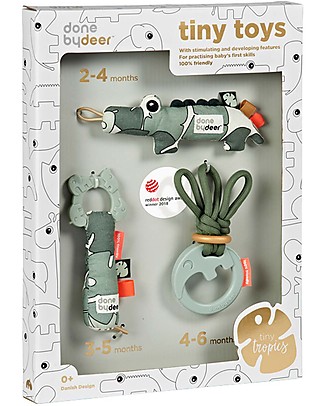 Done By Deer Set Regalo 3 Giochi Multisensoriali e Attività, Tiny Tropics Giochi Per Neonati