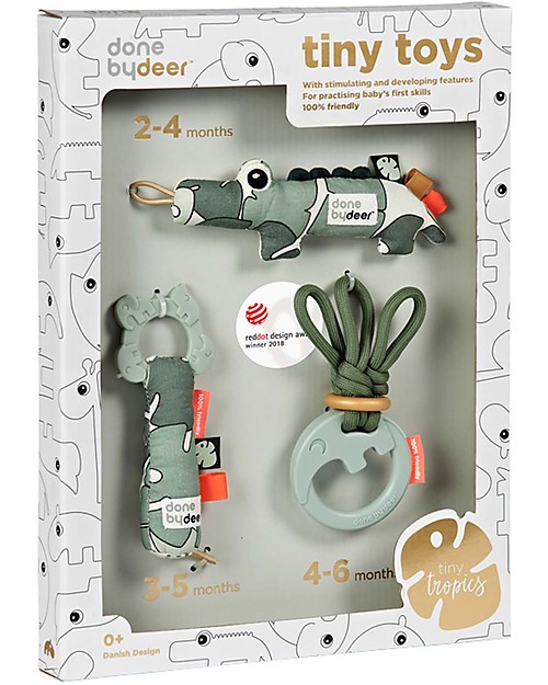 Done By Deer Set Regalo 3 Giochi Multisensoriali e Attività, Tiny Tropics Giochi per Neonati_