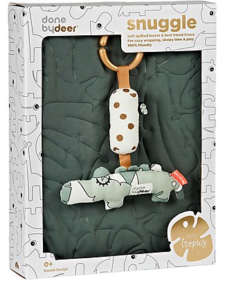 Done By Deer Set Regalo Trapuntina e Sonaglio Tiny Tropics Coperte