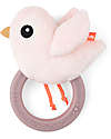 Done By Deer Sonaglio Sensoriale con Massaggiagengive - 11 x 9,5 x 3,5 cm - Birdee - Cipria - 0+ Sonagli