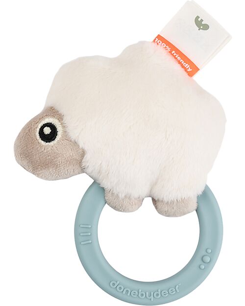 Done By Deer Sonaglio Sensoriale con Massaggiagengive - Sheepy - Tiny Farm - 0+ Massaggiagengive