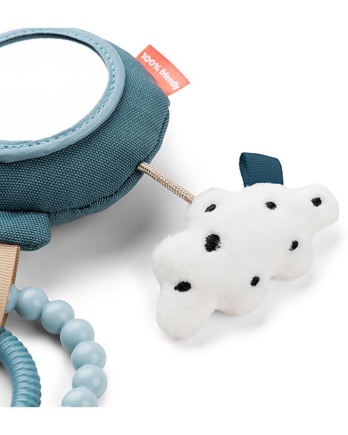 Done By Deer Specchio Attività da Viaggio - Happy Clouds - Blu - 0+ Giochi per Neonati_