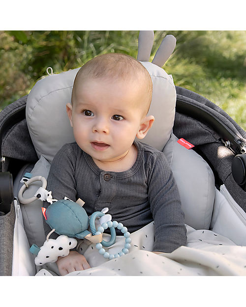 Done By Deer Specchio Attività da Viaggio - Happy Clouds - Blu - 0+ Giochi per Neonati_