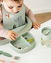 Done By Deer Stick&Stay Ciotola con Scomparti - Playground - Verde - 100% Silicone Alimentare Piatti e Scodelle