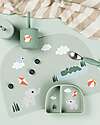 Done By Deer Stick&Stay Ciotola con Scomparti - Playground - Verde - 100% Silicone Alimentare Piatti e Scodelle