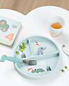 Done By Deer Stick&Stay Piatto con Scomparti - Playground - Blu - 100% Silicone Piatti e Scodelle