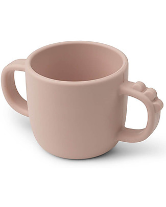 Done By Deer Tazza con 2 Manici in Silicone Alimentare -Peekaboo- Croco - Rosa Cipria - 170 ml Set Pappa