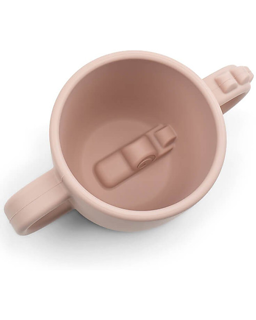 Done By Deer Tazza con 2  Manici in Silicone Alimentare -Peekaboo- Croco - Rosa Cipria - 170 ml Tazze