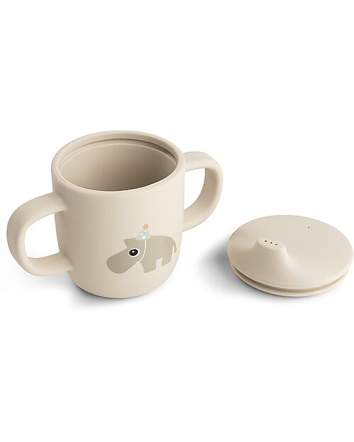 Done By Deer Tazza con Beccuccio 120 ml - Celebration - Sabbia - 100% Silicone Alimentare - con Due Manici Tazze