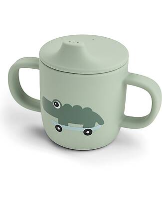 Done By Deer Tazza con Beccuccio 120 ml - Playground - Verde - 100% Silicone Alimentare - con Due Manici Tazze