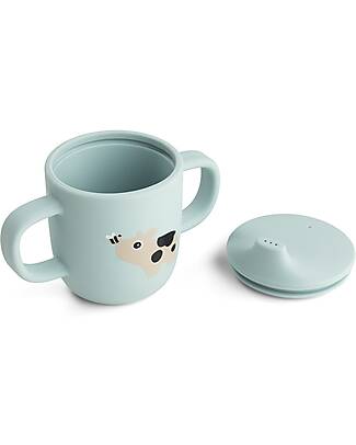 Done By Deer Tazza con Beccuccio 120 ml - Tiny Farm - Blu - 100% Silicone Alimentare - con Due Manici Tazze