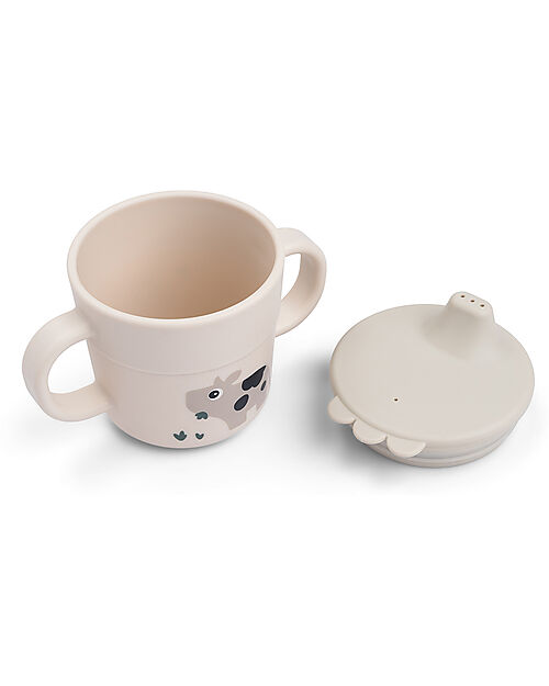 Done By Deer Tazza con Beccuccio e Manici - Tiny Farm - Sabbia - 100% Silicone Alimentare Tazze
