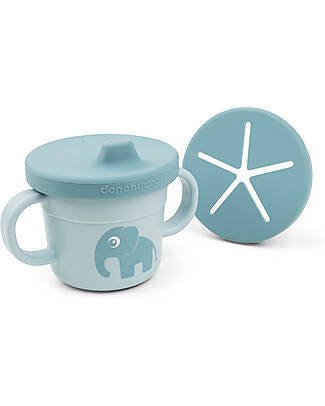Done By Deer Tazza con Beccuccio e Snack - Elphee - Blu - 100% PP Alimentare Tazze
