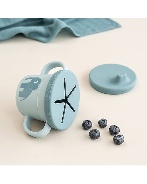 Done By Deer Tazza con Beccuccio e Snack Foodie - Elphee - Blu - 100% PP Alimentare Tazze