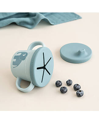 Done By Deer Tazza con Beccuccio e Snack Foodie - Elphee - Blu - 100% PP Alimentare Tazze