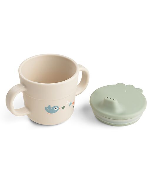 Done By Deer Tazza con Beccuccio Foodie 215 ml - Celebration - Sabbia - 100% PP Alimentare Tazze