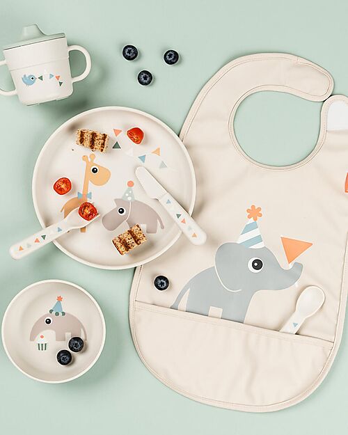 Done By Deer Tazza con Beccuccio Foodie 215 ml - Celebration - Sabbia - 100% PP Alimentare Tazze