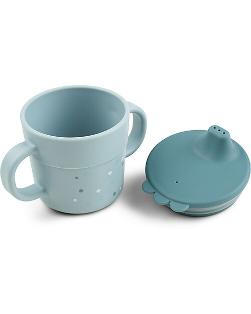Done By Deer Tazza con Beccuccio - Happy Dots Blu - 100% PP Alimentare Tazze