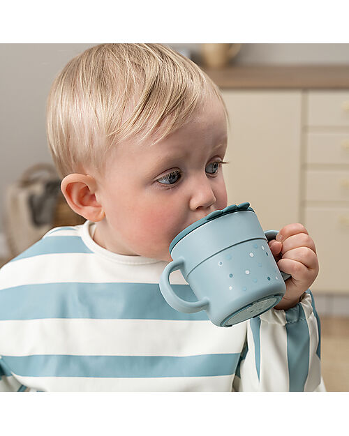 Done By Deer Tazza con Beccuccio - Happy Dots Blu - 100% PP Alimentare Tazze