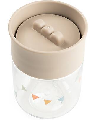 Done By Deer Tazza da Apprendimento con Bordo per Bere a 360° - Antigoccia - Celebration - Sabbia - 260 ml - 9m+ Tazze