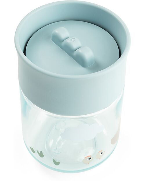 Done By Deer Tazza da Apprendimento con Bordo per Bere a 360° - Antigoccia - Tiny Farm - Blu - 260 ml - 9m+ Tazze