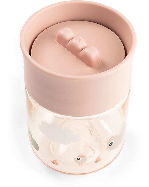 Done By Deer Tazza da Apprendimento con Bordo per Bere a 360° - Antigoccia - Tiny Farm - Cipria - 260 ml - 9m+ Tazze
