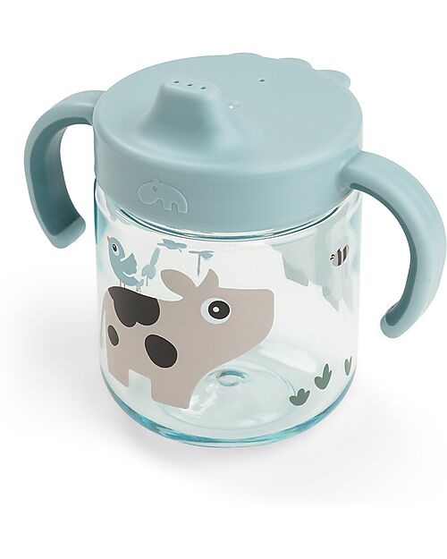Done By Deer Tazza da Apprendimento con Manici Anti-Slip 260 ml - Tiny Farm - Blue Tazze