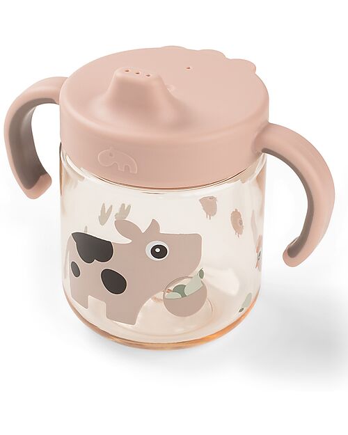 Done By Deer Tazza da Apprendimento con Manici Anti-Slip 260 ml - Tiny Farm - Cipria Tazze