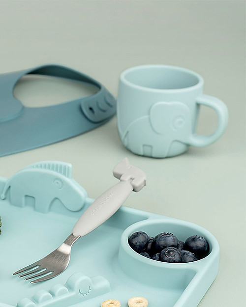 Done By Deer Tazza Peekaboo - Elefante - Azzurro - 100% Silicone Alimentare - 165ml Tazze