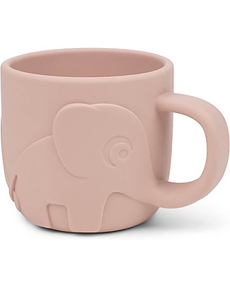 Done By Deer Tazza Peekaboo - Elefante - Rosa Cipria - 100% Silicone Alimentare - 165ml Bicchieri
