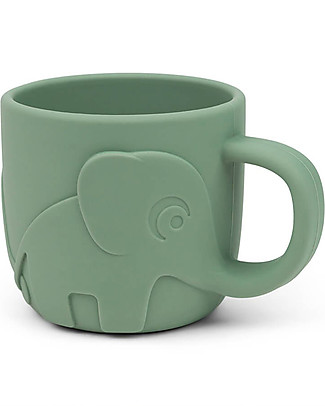 Done By Deer Tazza Peekaboo - Elefante - Verde - 100% Silicone Alimentare - 165ml Bicchieri