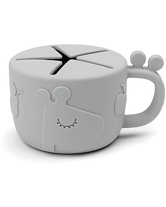 Done By Deer Tazza Snack Peekaboo - Raffi - Grigio - 100% Silicone Alimentare Tazze
