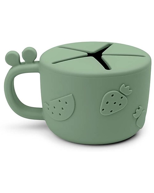 Done By Deer Tazza Snack Peekaboo - Raffi - Verde - 100% Silicone Alimentare Tazze