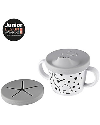 Done By Deer Tazza Spout 2in1 Bevi o Mangia Elphee, Grigio - 230 ml Tazze e Bicchieri
